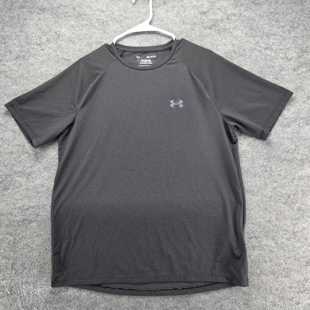 Under Armour Shirt Mens M Gray Short Sleeve The Tech Tee Moisture Wicking